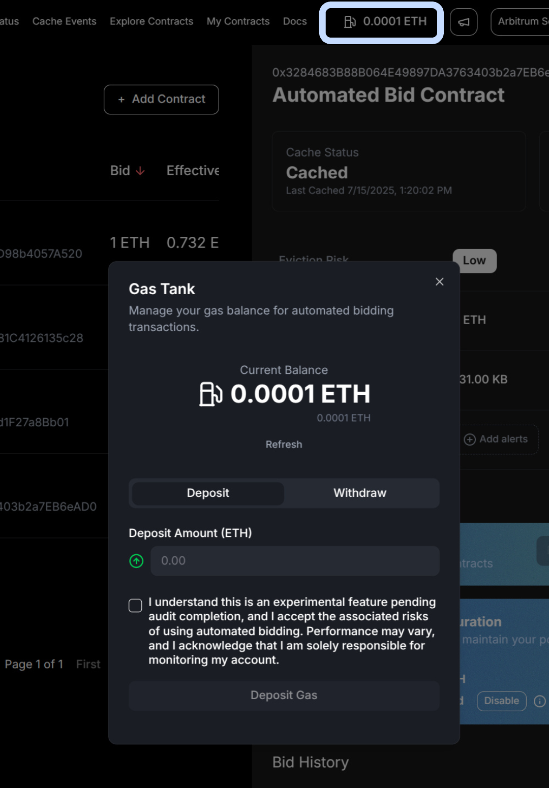 Bid Automation Gas Tank