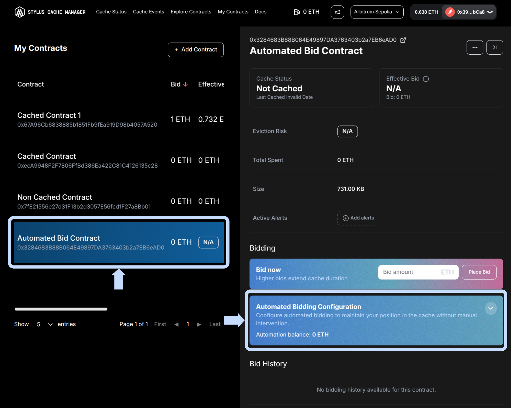 Bid Automation Section