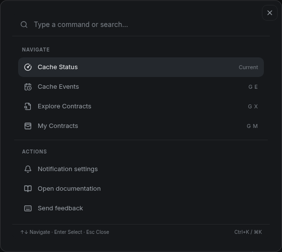 Stylus Manager command palette with navigation and notification settings.