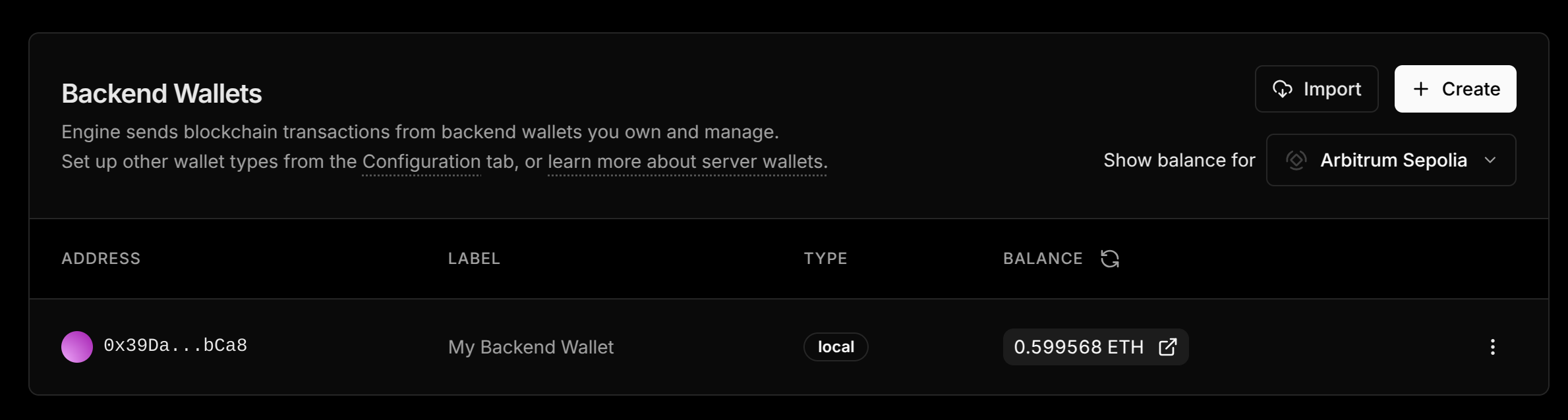 Create Project  BE Wallet Success