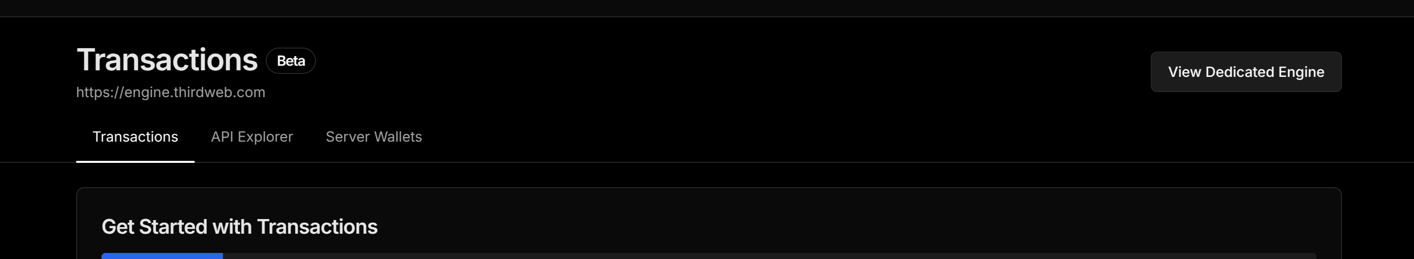 Create Project View Dedicated